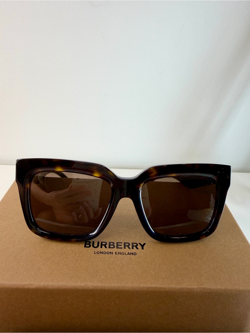 Burberry BE4419 54mm Square Sunglasses Dark Havana Brown Lens Women - Picture 2 of 11